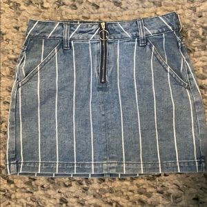 Pacsun Demin Striped Zip Up Skirt